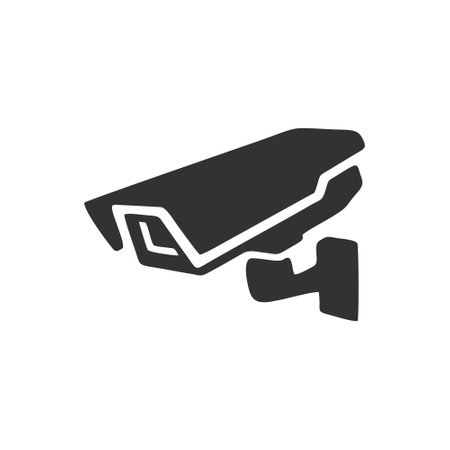 Cctv camera icon vector, filled flat sign, solid pictogram isolated on white. Symbol, logo illustrationのイラスト素材