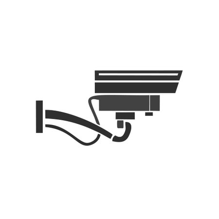 CCTV security camera icon. Security camera icon. Vector illustration.のイラスト素材