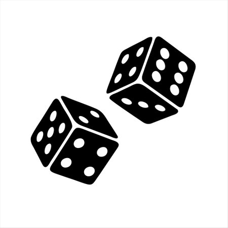 Dice icon. Black dice on white background. Vector illustration.のイラスト素材