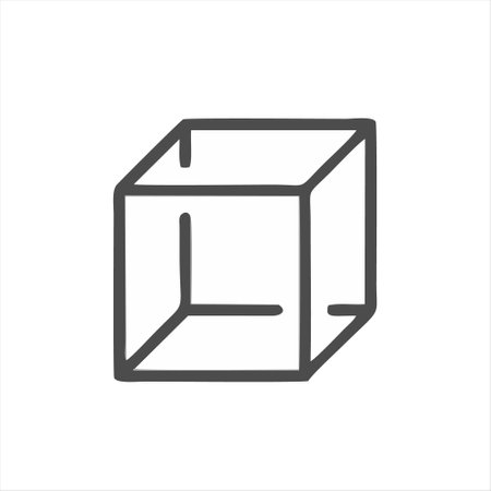 Cube line icon, outline vector sign, linear pictogram isolated on white. Symbol, logo illustrationのイラスト素材
