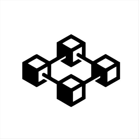Blockchain icon. Cryptocurrency symbol. Crypto currency sign. Blockchain concept. Blockchain technology. Vector illustration.のイラスト素材