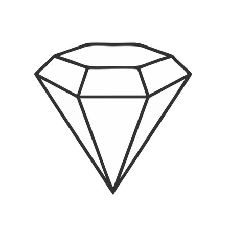 Diamond line icon, outline vector sign, linear pictogram isolated on white. Symbol, logo illustration. Editable stroke. Pixel perfectのイラスト素材