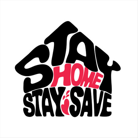 Stay home stay safe. Sticker for social media content. Vector stock illustration.のイラスト素材
