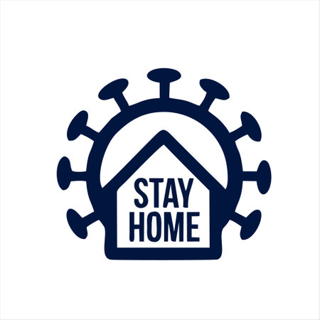 Stay home icon. COVID-19 coronavirus. Vector illustration.のイラスト素材