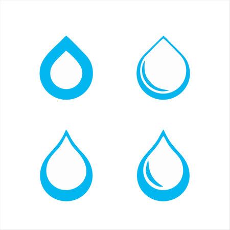 Water drop icon vector illustration template design. Water symbol. Flat design.のイラスト素材