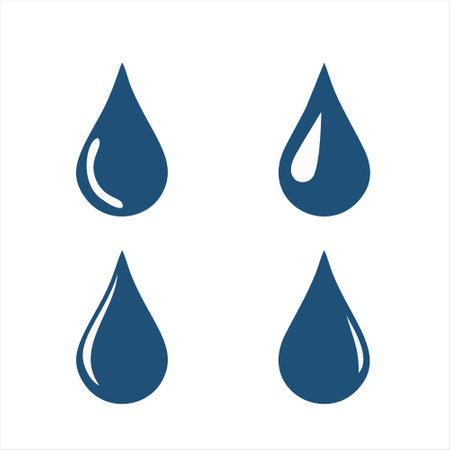 Water drop icon set. Vector illustration of a drop of water.のイラスト素材