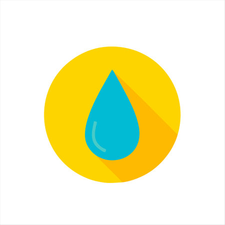 Water drop icon. Vector illustration. Flat design with long shadow.のイラスト素材