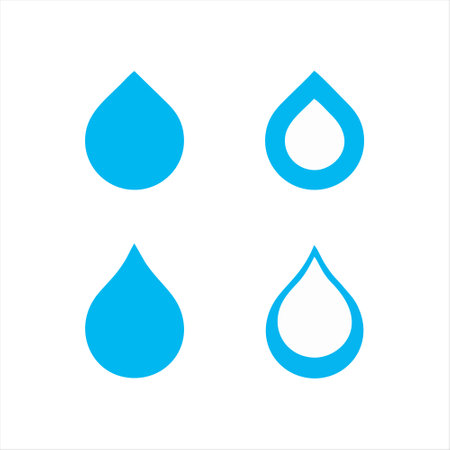 Water drop icon set. Vector illustration. Blue water drop sign.のイラスト素材