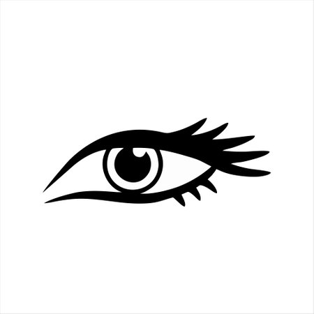 Eye icon isolated on white background. Vector illustration in trendy flat style.のイラスト素材