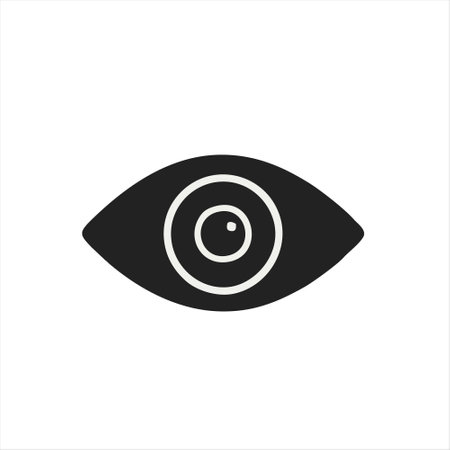 Eye icon isolated on white background. Vector illustration in trendy flat style.のイラスト素材
