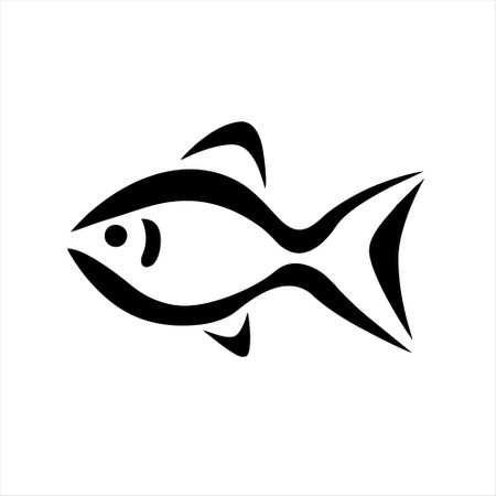 Fish icon. Vector illustration of a fish on a white background.のイラスト素材