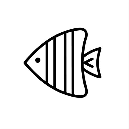 Fish line icon, outline vector graphics, a linear pattern on a white background, eps 10.のイラスト素材