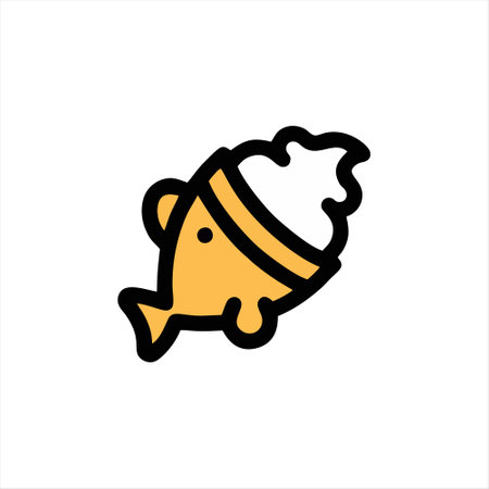cute fish icon vector. cute fish icon vector isolated on white backgroundのイラスト素材