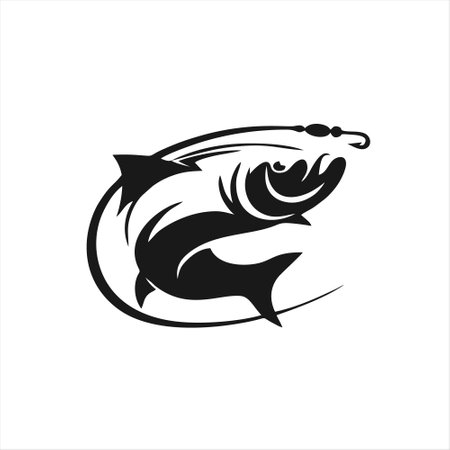 Shark Logo Design Vector Template, Fishing Logo Design Concept, Vector Illustrationのイラスト素材