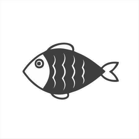 Fish icon. Vector illustration of a fish on a white background.のイラスト素材