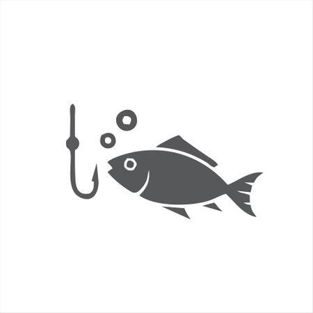 Fishing icon. Vector illustration isolated on white background for graphic and web design.のイラスト素材