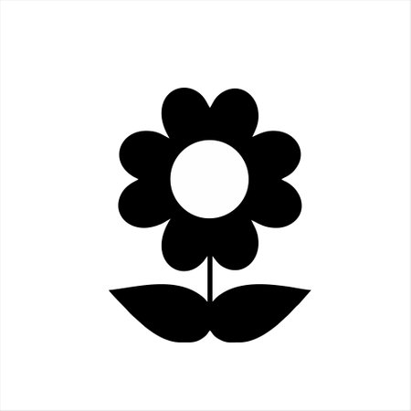Flower icon on white background. Flat style. Vector illustration.のイラスト素材