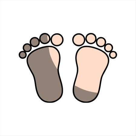 Footprint icon. Vector illustration. Isolated on white background.のイラスト素材