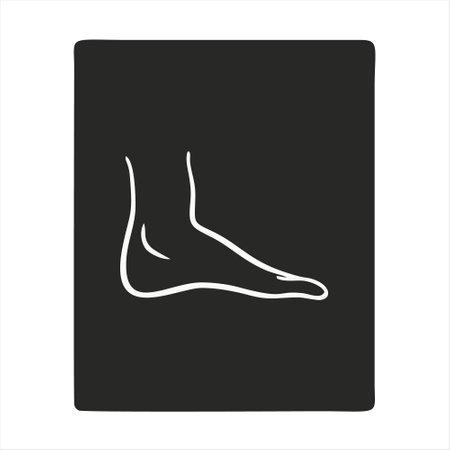Foot massage icon. Foot care symbol. Black and white vector illustration.のイラスト素材