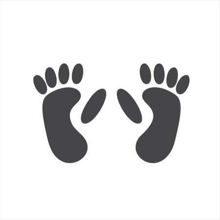 Footprint icon in flat style. Footprint vector illustration on white isolated background. Footprint business concept.のイラスト素材