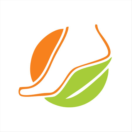 green and orange leaf design vector graphic symbol icon sign illustration creative ideaのイラスト素材