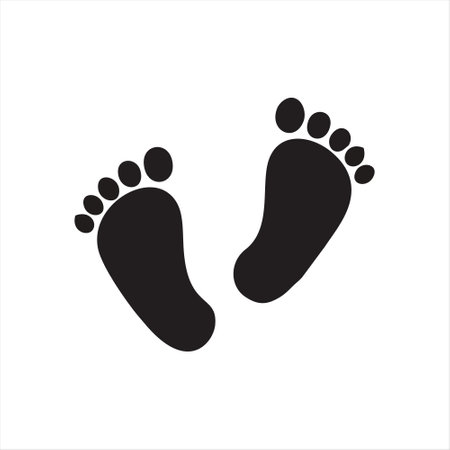 Foot print icon. Footprint vector icon isolated on white background.のイラスト素材