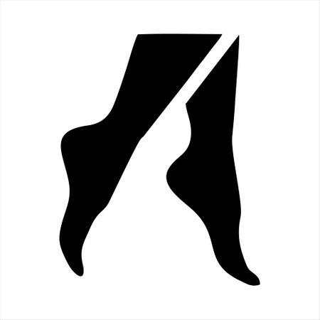 Womens legs in black color on a white background. Vector illustration.のイラスト素材