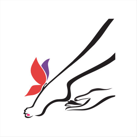 Foot care logo design. Pedicure, beauty salon, pedicure salon. Vector illustrationのイラスト素材