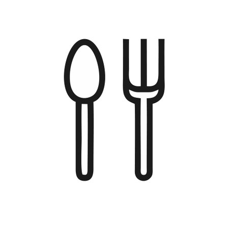Spoon and fork icon. Cutlery symbol. Vector illustration.のイラスト素材