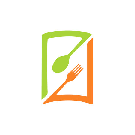 Fork and spoon logo design concept. Food logo design template.のイラスト素材