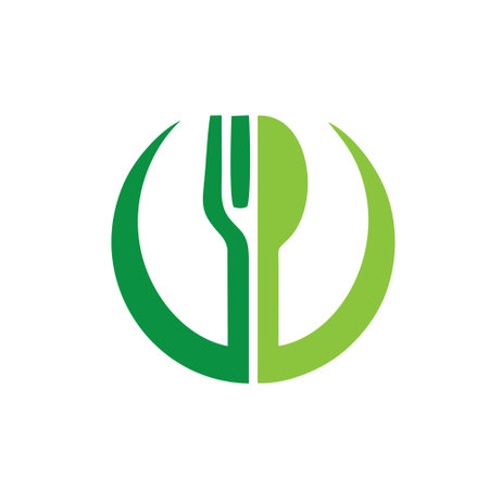 Fork and spoon logo design. Food and restaurant logo concept.のイラスト素材