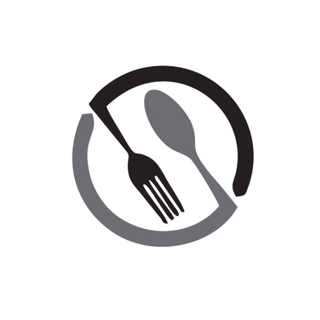 spoon and fork logo design vector graphic symbol icon illustration creative ideaのイラスト素材