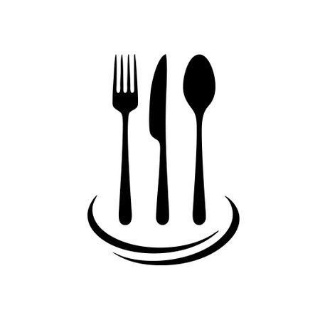 spoon and fork icon on white background. spoon and fork icon vectorのイラスト素材