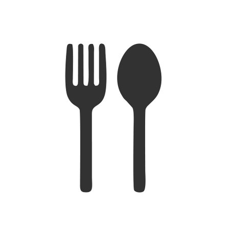 Spoon and fork icon. Cutlery symbol. Vector illustration.のイラスト素材