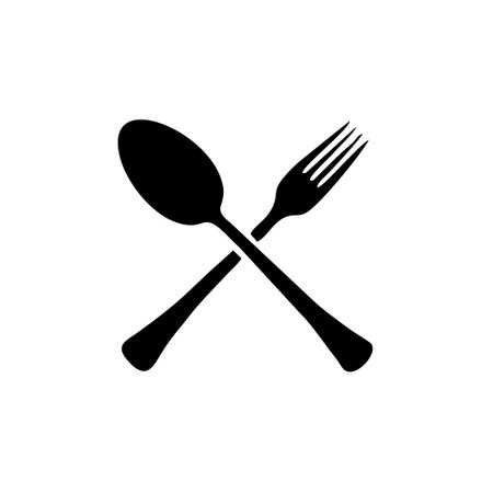 Spoon and fork icon vector. Cutlery sign and symbol.のイラスト素材