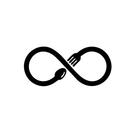 infinity icon vector. infinity icon vector. fork and spoon iconのイラスト素材