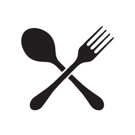 Spoon and fork icon vector. spoon and fork icon vector.のイラスト素材