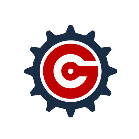 Gear letter C design vector template. Cogwheel gear icon.のイラスト素材