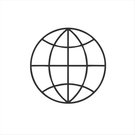 Globe line icon, outline vector illustration, linear pictogram isolated on whiteのイラスト素材