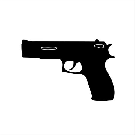 pistol icon on white background. gun vector icon. gun iconのイラスト素材