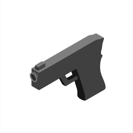 Isometric gun icon. 3d isometric gun vector illustration.のイラスト素材