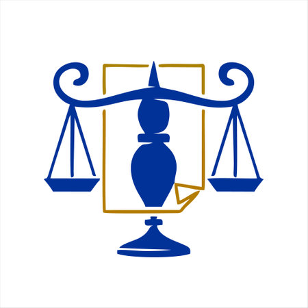 Scales of justice icon on white background. Vector stock illustration.のイラスト素材