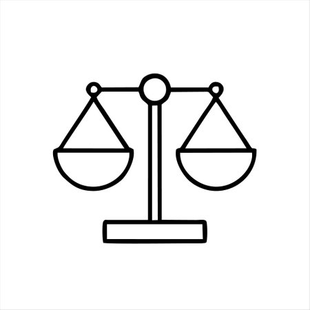 Scales icon vector design illustration isolated on white background. Law and justice symbol.のイラスト素材