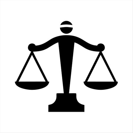 Scales of justice icon isolated on white background. Vector illustration.のイラスト素材