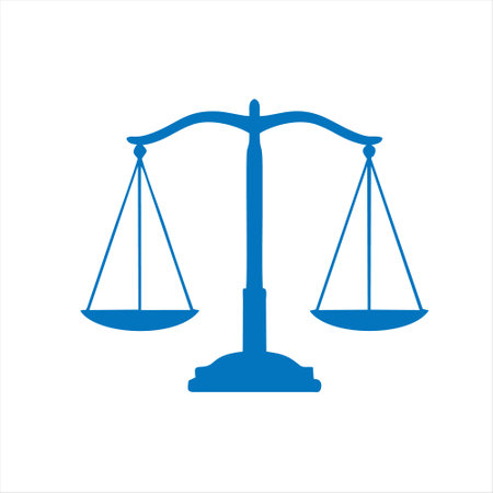 Scales of justice icon on white background. Law and justice symbol.のイラスト素材