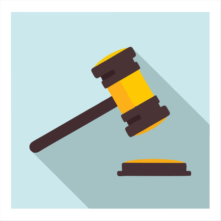 Gavel icon. Flat illustration of gavel vector icon for web designのイラスト素材