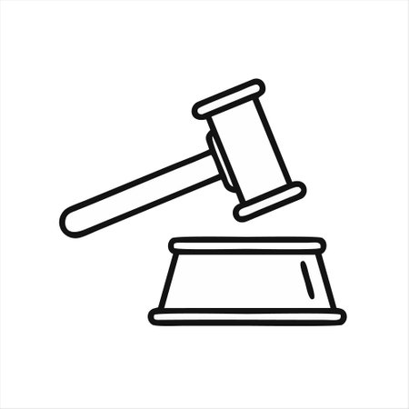 Judge gavel icon. Isolated judge gavel vector icon.のイラスト素材