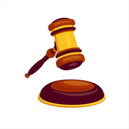 Judge gavel and soundboard isolated on white background. Vector illustrationのイラスト素材