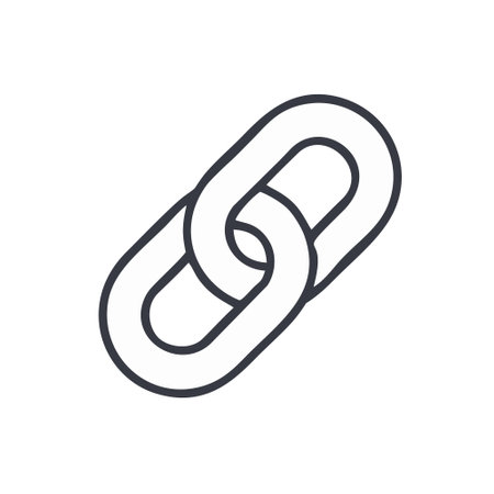 Link icon, linear isolated illustration, thin line vector, web design sign, outline concept symbol with editable stroke on white background.のイラスト素材