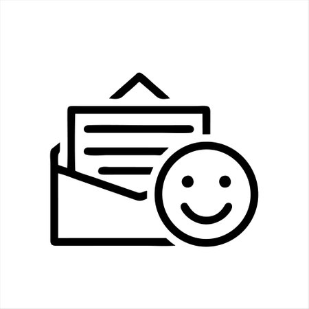 Envelope icon with smiley face. Vector illustration. EPS 10のイラスト素材